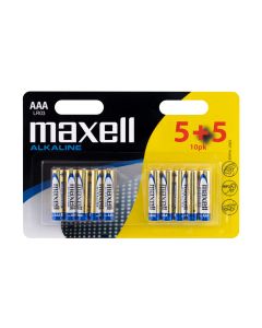 Maxell Long life alkaliske AAA / LR 03 batterier - 10 stk.