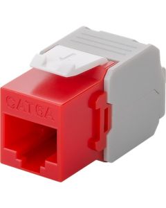 CAT 6a KeyStone RJ45 jack, ikke avskjermet, rød-hvit