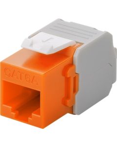 CAT 6a KeyStone RJ45 jack, ikke avskjermet, oransje-hvit