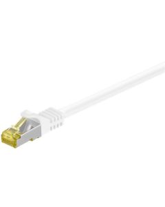 RJ45 patch cord S/FTP (PiMF), m/ CAT 7 kabel, hvit, 0,25m