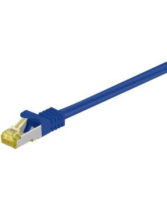 RJ45 patch cord S/FTP (PiMF), m/ CAT 7 kabel, blå, 0,25m