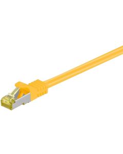 RJ45 patch cord S/FTP (PiMF), m/ CAT 7 kabel, gul, 0,25m