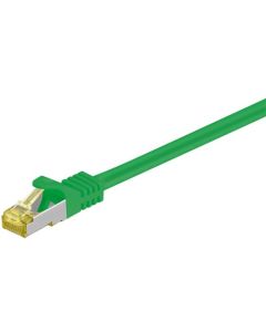 RJ45 patch cord S/FTP (PiMF), m/ CAT 7 kabel, grønn, 0,25m