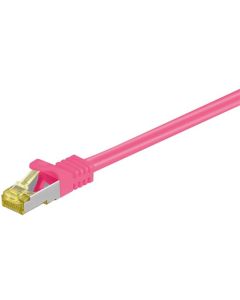 RJ45 patch cord S/FTP (PiMF), m/ CAT 7 kabel, magenta, 0,25m