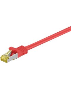 RJ45 patch cord S/FTP (PiMF), m/ CAT 7 kabel, rød, 0,25m