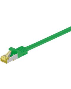 RJ45 patch cord S/FTP (PiMF), m/ CAT 7 kabel, grønn, 0,5m