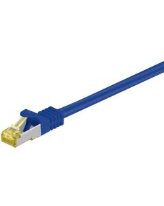 RJ45 patch cord S/FTP (PiMF), m/ CAT 7 kabel, blå, 1m