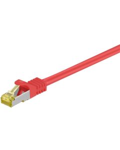 RJ45 patch cord S/FTP (PiMF), m/ CAT 7 kabel, rød, 1m