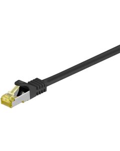 RJ45 patch cord S/FTP (PiMF), m/ CAT 7 kabel, sort, 7,5m