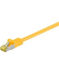 RJ45 patch cord S/FTP (PiMF), m/ CAT 7 kabel, gul, 10m