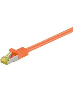 RJ45 patch cord S/FTP (PiMF), m/ CAT 7 kabel, oransje, 10m