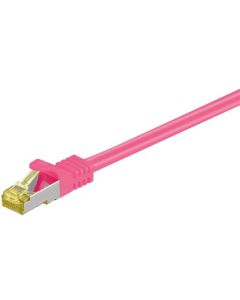 RJ45 patch cord S/FTP (PiMF), m/ CAT 7 kabel, magenta, 15m