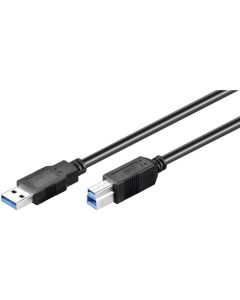 USB 3,0 SuperSpeed kabel, sort, 1,8m,