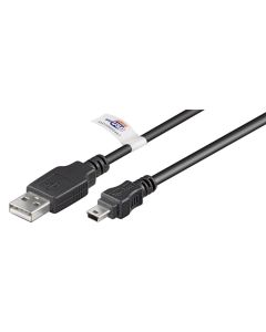 USB 2,0 Hi-Speed kabel , sort, 1,8m,