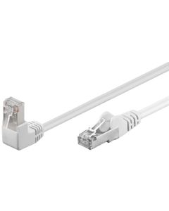 CAT 5e patchkabel 1x 90°angled, F/UTP, hvit, 10m