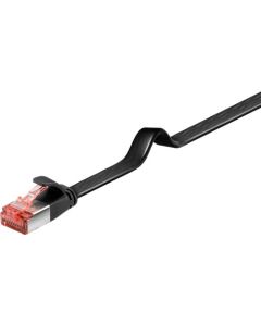 CAT 6 flat-patchkabel U/FTP, sort, 10m