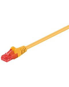 CAT 6 patchkabel, U/UTP, gul, 0,25m
