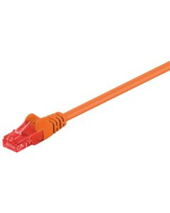 CAT 6 patchkabel, U/UTP, oransje, 1m