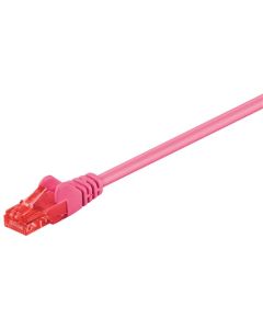 CAT 6 patchkabel, U/UTP, magenta, 15m
