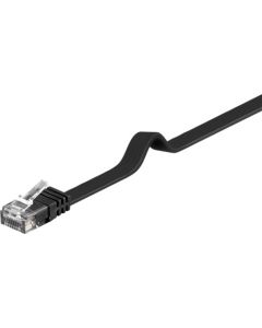 CAT 6 Flat-patchkabel, U/UTP, sort, 7 m