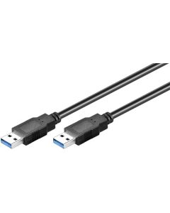USB 3,0 SuperSpeed kabel, sort, 0,5m,