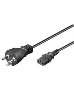 Ledning, Danmark Type H, 2 m, sort