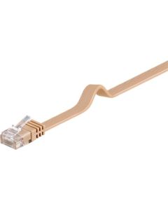 CAT 6 Flat-patchkabel, U/UTP, light brown, 15m