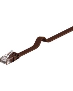 CAT 6 Flat-patchkabel, U/UTP, dark brown, 0,5m