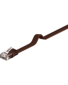 CAT 6 Flat-patchkabel, U/UTP, dark brown, 15m