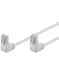 CAT 5e patchkabel 2x 90°angled, F/UTP, hvit, 0,5m