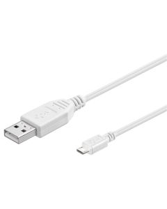 USB 2,0 Hi-Speed kabel, hvit, 0,3m,