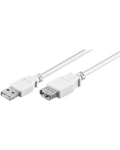USB 2,0 Hi-Speed forlengerkabel, hvit, 0,3m,