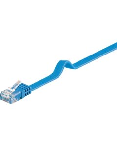 CAT 6 Flat-patchkabel, U/UTP, blå, 0,5m