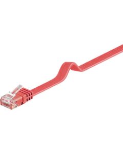 CAT 6 Flat-patchkabel, U/UTP, rød, 2m