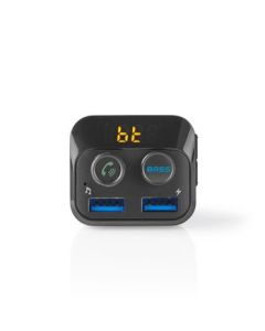 NEDIS FM-sender til bilen  Bluetooth®  Basforsterkning  MicroSD  Handsfree samtaler  2 x USB