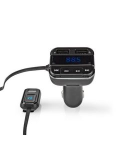 NEDIS FM-sender til bilen  Bluetooth®  Profesjonell mikrofon  Støyreduksjon  MicroSD Handsfree-samtaler  Stemmestyring  2 x USB