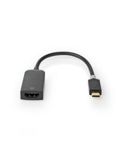 NEDIS USB-adapter   USB 3.2 Gen 1   USB Type-C Han plugg  HDMI Hun plugg   0.20 m   Runde   Gullbelagt   PVC   Grå  Window Box med Euro lås