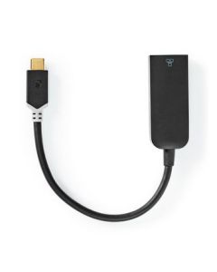 NEDIS USB-adapter   USB 3.2 Gen 1   USB Type-C Han plugg   RJ45 Hun plugg   1000 Mbps   0.20 m   Runde   Gullbelagt   PVC   Grå Vindusboks med euro lås
