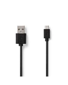NEDIS USB-kabel   USB-A han plugg  USB Micro-B han plugg  Nikkelbelagt   1.00 m   Runde   PVC   Sort   Plastpose