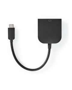 Nedis, USB-adapter USB 3.2 Gen 1 USB Type-C™ han DVI-D 24+1-Pins Hun 0.20 m Rund Nikkel belagt PVC Sort Plastpose