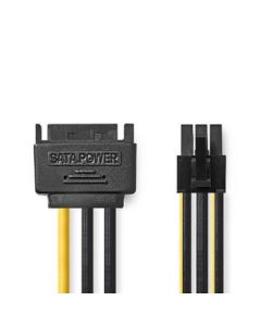 NEDIS Intern strømkabel   SATA-hankontakt med 15 pinner   PCI Express-hunkontakt   015 m   Diverse