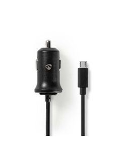 Nedis, Billader, 2,4 A, Fast kabel, Mikro-USB, Sort