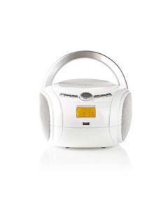 NEDIS Boombox  9 W  Bluetooth®  CD-spiller/FM-radio/USB/AUX  Hvit