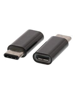Nedis, USB 2.0 Adapter USB-C Han - USB Micro B Hun Sort