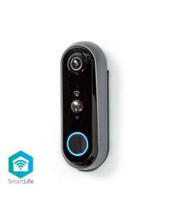Nedis, SmartLife video dør telefon, Batteri drevet, Android™ & iOS, Full HD 1080p, IP54, Med bevegelses sensor, Nattsyn: 5 m, Wi-Fi, Grå/Sort