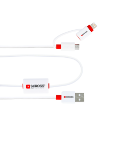 Skross Buzz / Alarm Kabel 2-i-1 USB til Micro USB & Lightning