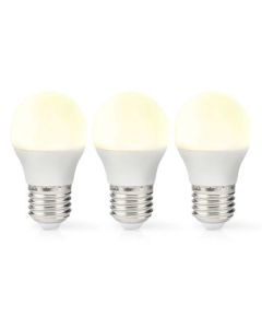 E27 LED kronelyspære G45 5W (470lm), 2700K, Varm hvit, 3 stk.