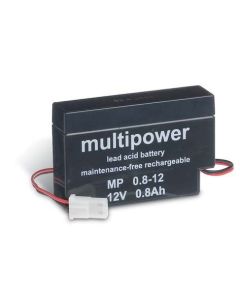 Multipower 12V 0,8Ah  - m/ AMP konnektor