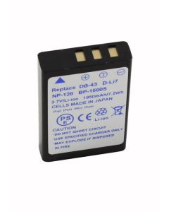 NP-120/D-LI7 Kompatibelt Fujifilm Batteri 1950mAh