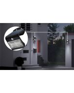 LED solcellelys til vegg, inkl. bevegelsessensorvægelsessensor, 3,2W Belysningsløsning til inngang, carport, gangarealer og trapper